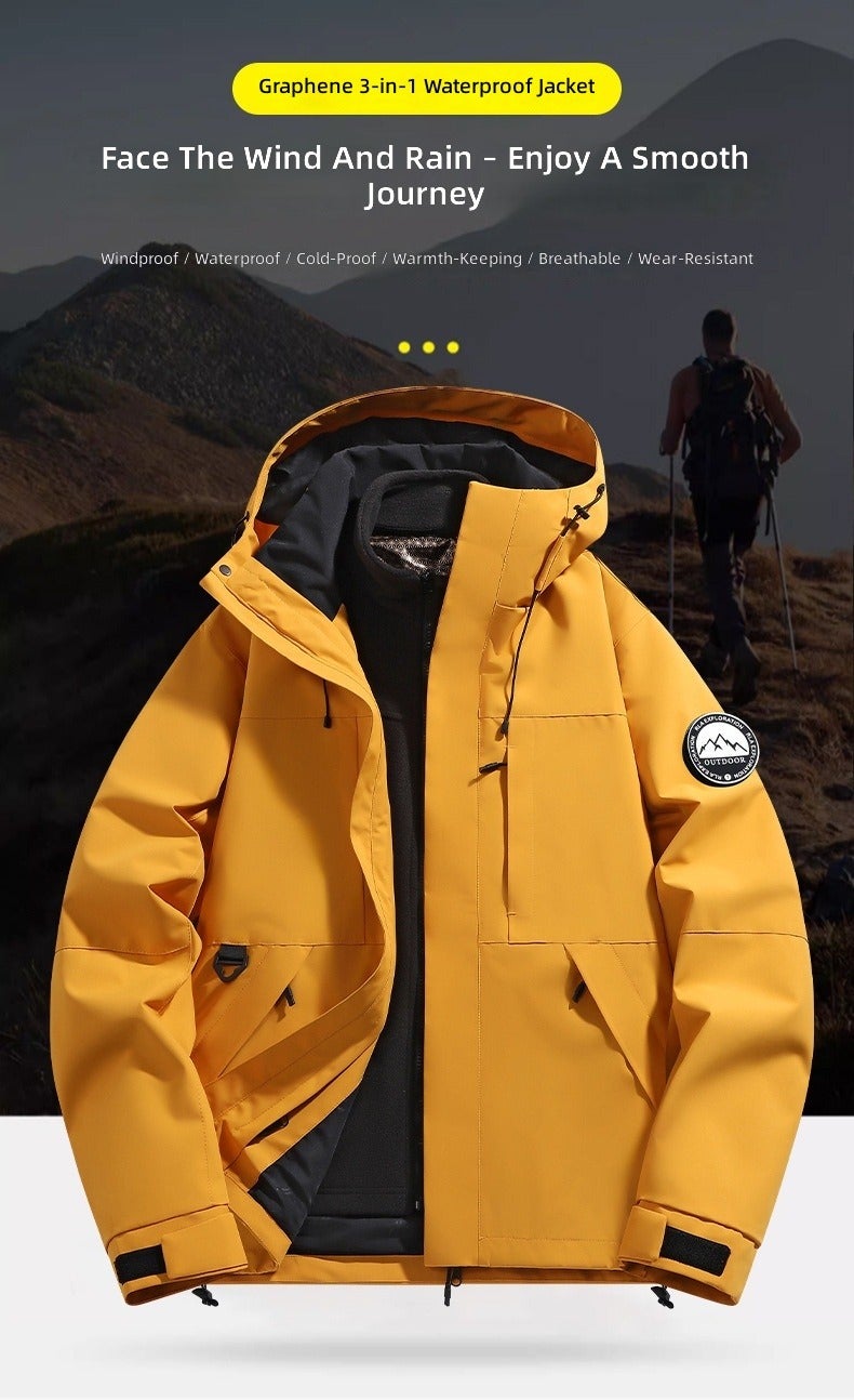 3-in-1 Windproof Waterproof Outdoor Jacket for Men and Women - Image 2