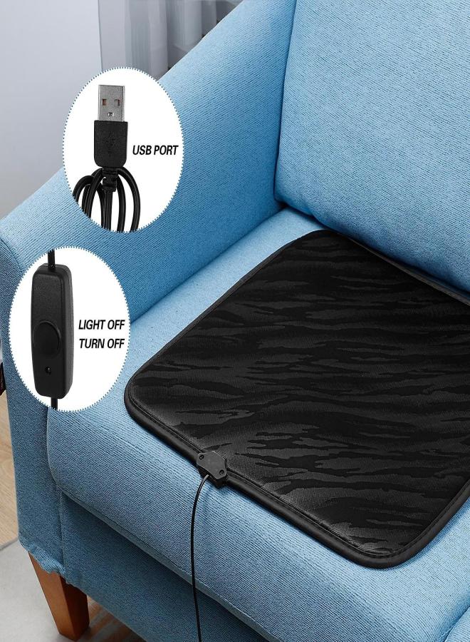 Winter Usb Electric Blanket Heater Automobile Seat Cushion Heating Pad Sofa Chair Warmer Heater Blanket For Car Office Warmer black - Image 4