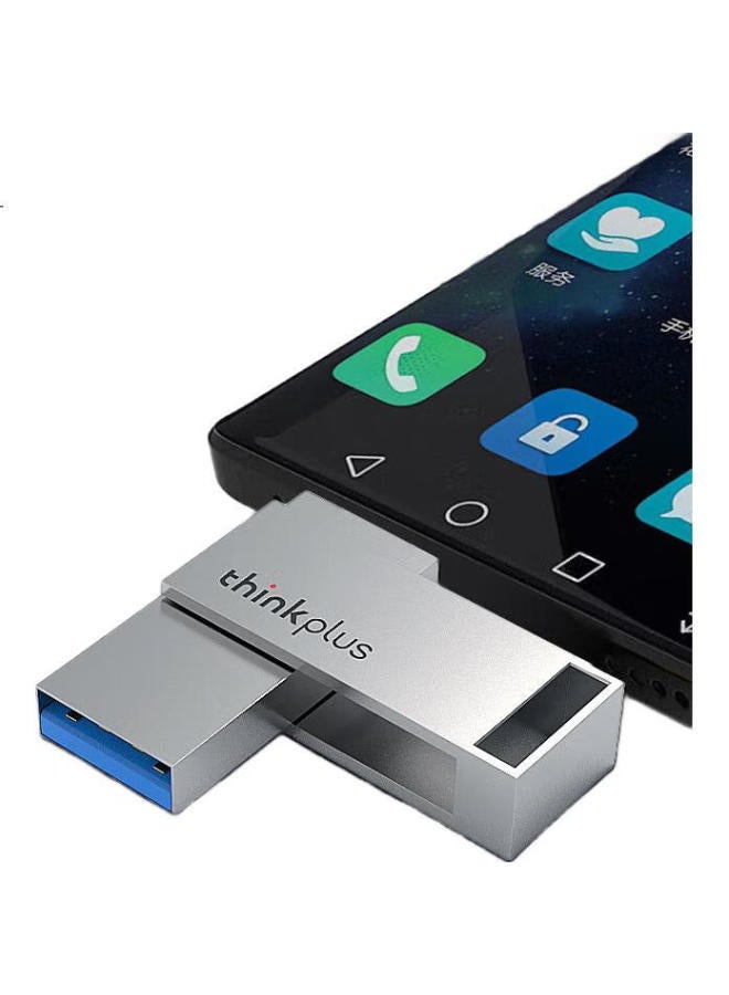 thinkplus Thinkplus 64Gb Metal Usb Flash Drive, Usb3.2 & Type-C Dual Interface, High Capacity, Compatible With Phones And Computers, Business And Office Use, Mu90 Series - Image 2