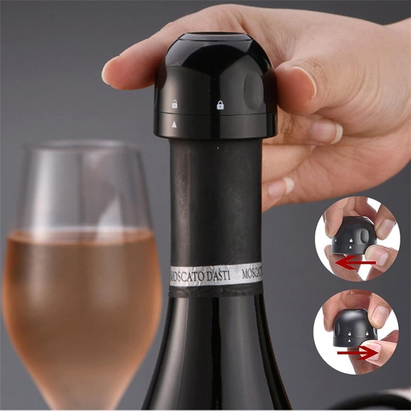 ARQIVO Wine Champagne Stopper Reusable Plastic SiliconeChampagne Wine Stopper Sealer Twist to Seal Bottle Down Without Leaking Both Pack of 4 - Image 3