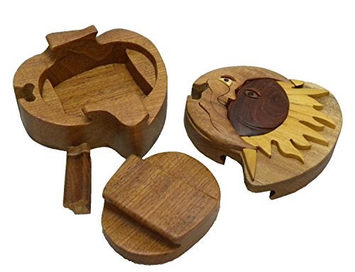 The Handcrafted Sun & Moon, Handcrafted Wood Puzzle Box with Secret Compartment, All Natural Intarsia Wood Art - Image 2