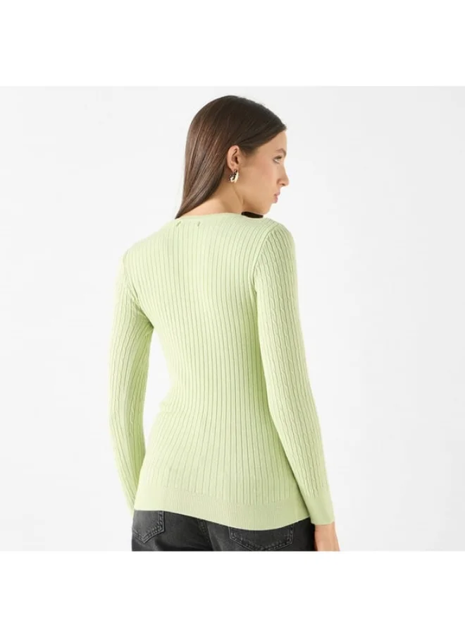 2Xtremz 2Xtremz Textured Sweater with Round Neck and Long Sleeves