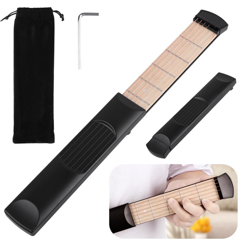 Anjetan 6-Fret Guitar Chord Trainer, Pocket Guitar Practice Neck, Portable Guitar Practice Tool, Guitar Chord Trainer for Beginners, 6-String Guitar Fingerboard for Home, Travel - Image 1