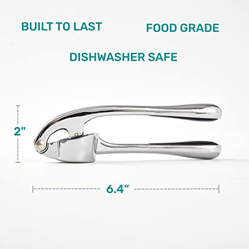 HiramWare Garlic Press, Premium Rust Proof Kitchen Garlic Mincer Crusher Squeezer with Ergonomic handle, Ginger Crusher with Good Grip, Easy to Clean, Dishwasher Safe - Image 3
