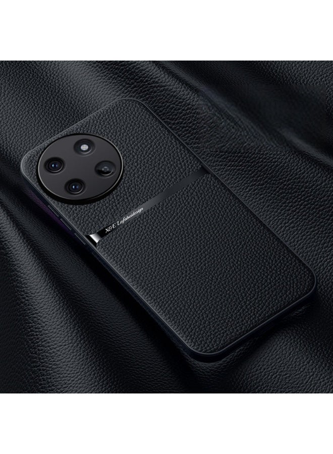 Phone Case Cover Leather TPU Back Case Cover shock resistant Compatible with Realme 11 4G (Black)
