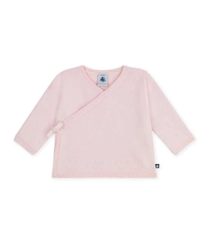بيتي باتو Babies' Wool And Cotton Knit Wrapover Top