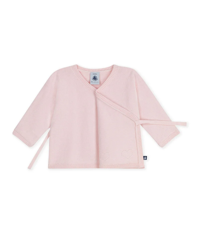 بيتي باتو Babies' Wool And Cotton Knit Wrapover Top