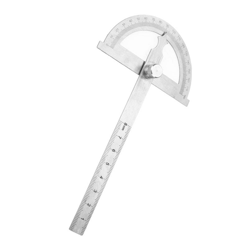 Stainless Steel Goniometer Protractor 0 180 Degree Angle Gauge with 15cm Ruler 80 120mm - Image 2