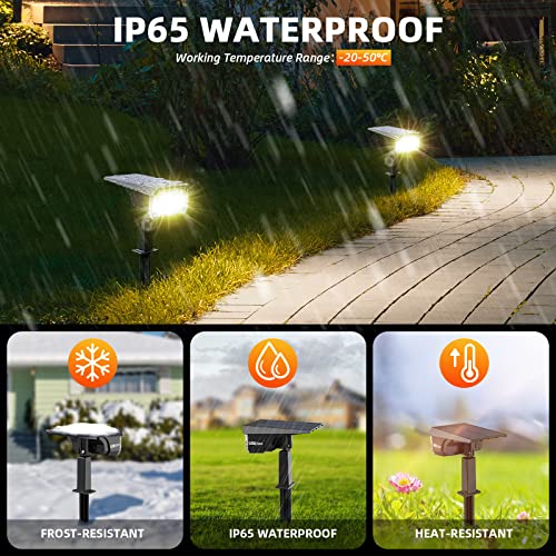 LEREKAM Solar Spot Lights Outdoor Landscape Light, 40 LEDs Solar Landscape Spotlights Outdoor Waterproof Auto On/Off Garden Lights, Outdoor Solar Lights for Yard Palm Tree Driveway Patio Pool - Image 2