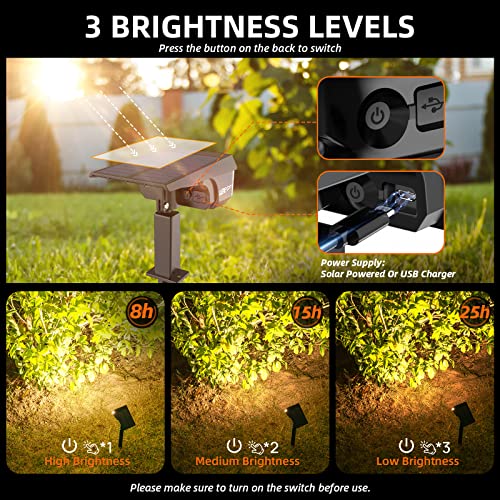 LEREKAM Solar Spot Lights Outdoor Landscape Light, 40 LEDs Solar Landscape Spotlights Outdoor Waterproof Auto On/Off Garden Lights, Outdoor Solar Lights for Yard Palm Tree Driveway Patio Pool - Image 4