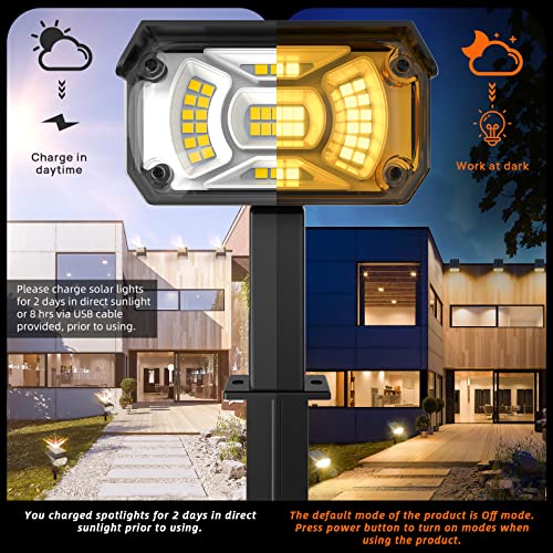LEREKAM Solar Spot Lights Outdoor Landscape Light, 40 LEDs Solar Landscape Spotlights Outdoor Waterproof Auto On/Off Garden Lights, Outdoor Solar Lights for Yard Palm Tree Driveway Patio Pool - Image 5