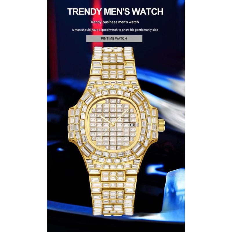 PINTIME Fashionable Diamond-Studded Gypsophila Quartz Watch - Image 5