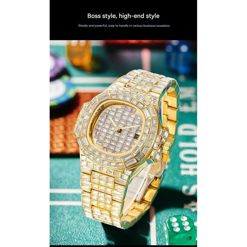 PINTIME Fashionable Diamond-Studded Gypsophila Quartz Watch - Image 3