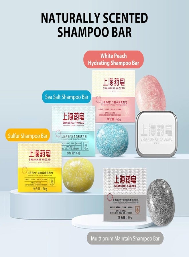 Bee & Flower Shampoo Bar Multflorum Maintain Shampoo Bar Multi-effect & Repairing All Natural Travel Shampoos Bars for All Hair Types - 2.1 oz (Comes with Mesh Bag and Tin Box) - Image 2