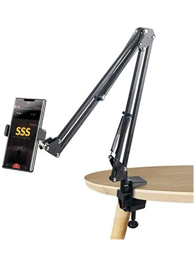 360 Degree Adjustable Phone Holder with Mount Clip black - Image 1