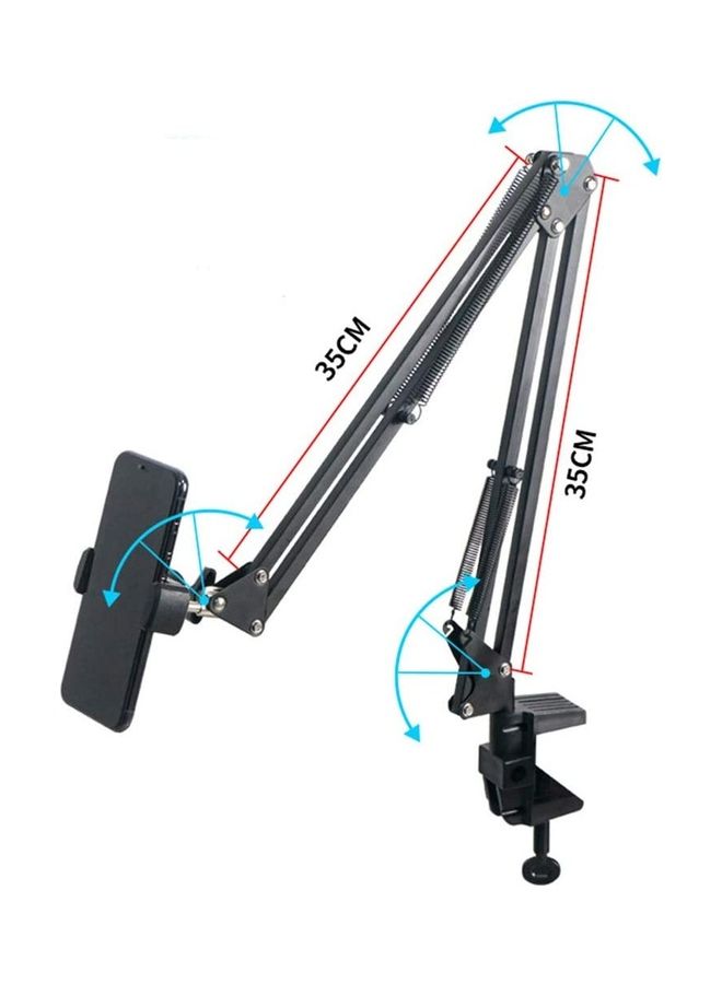 360 Degree Adjustable Phone Holder with Mount Clip black - Image 2