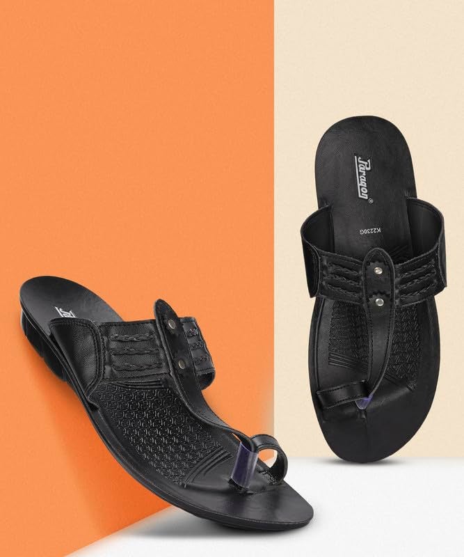 PARAGON PUK2230G Slippers for Men | Comfortable, Breathable & Durable Sandals with Soft Cushioned Footbed | Easy Wear Slip On | Ideal for Outdoor Use Black - Image 2