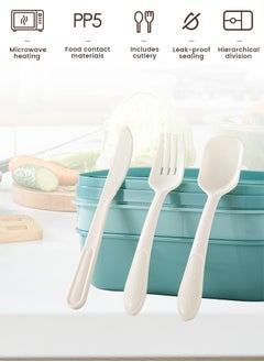 Perfii Multi-Layered Kids Lunch Box with Food Dividers for Easy Portioning, Microwave and Fridge Safe, BPA-Free, PP5 Material and Leak-Proof Silicone Seal  - Image 5