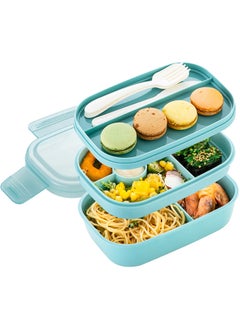 Perfii Multi-Layered Kids Lunch Box with Food Dividers for Easy Portioning, Microwave and Fridge Safe, BPA-Free, PP5 Material and Leak-Proof Silicone Seal  - Image 1