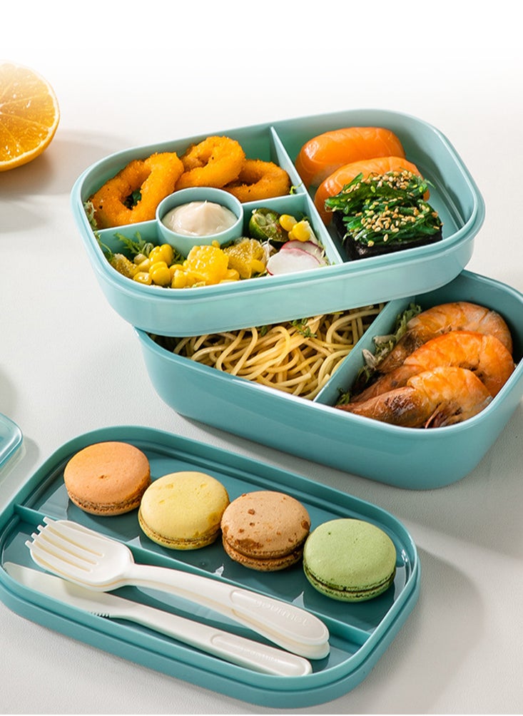 Perfii - Multi-Layered Kids Lunch Box with Food Dividers for Easy Portioning, Microwave and Fridge Safe, BPA-Free, PP5 Material and Leak-Proof Silicone Seal - Image 1
