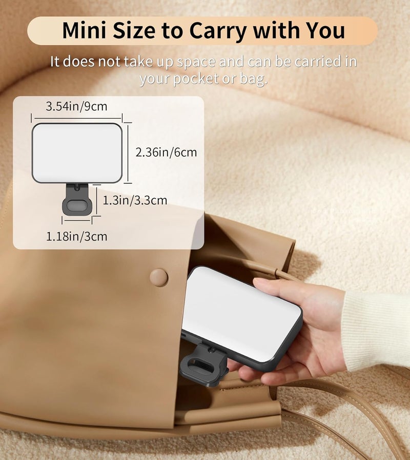 TONEOF Tunov Portable LED Selfie Light with USB-C Charging, 3000-6500K Color Temperature, 3 Lighting Modes & 10 Brightness Levels - Image 5