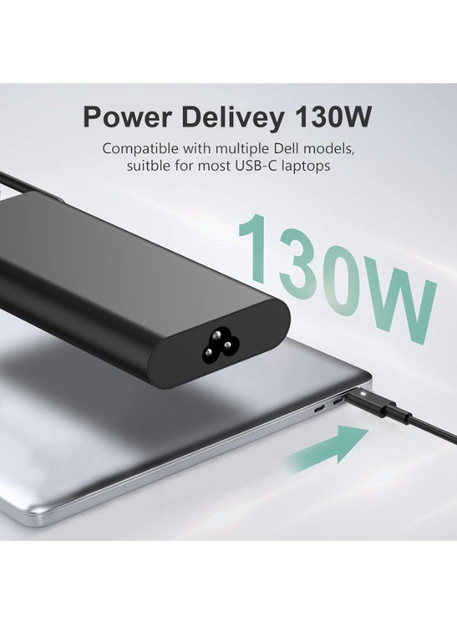Terabyte Replacement Dell 130W Laptop Charger USB C Slim AC Power Adapter for Dell Xps 17,Precision 5550 5530 2in1,XPS 15 2in1 9575，DA130PM170 HA130PM170 0K00F5 K00F5 0M0H25 M0H25 - Image 2