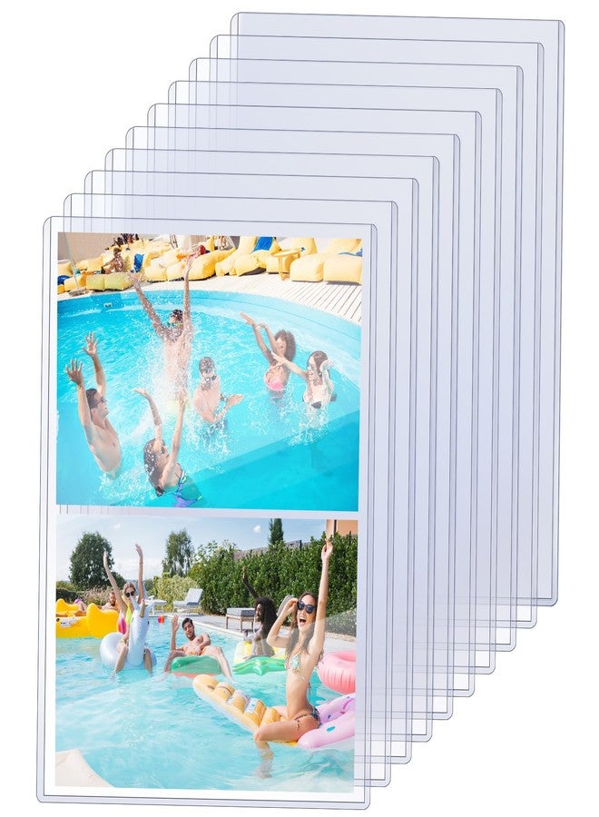 Teling 10 Pcs 5" x 7" Photo Sleeves Rigid Card Protectors Clear Waterproof Hard Plastic Page Sheet Protectors Top Loading Rigid Photo Card Postcard Sleeves for Album Paper Document Holder - Image 1