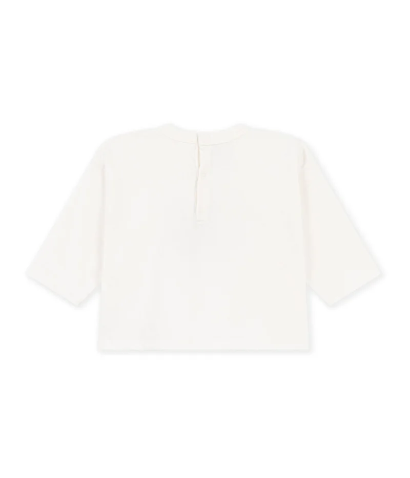 Petit Bateau Babies' Long-Sleeved Plain Cotton T-Shirt With A Motif