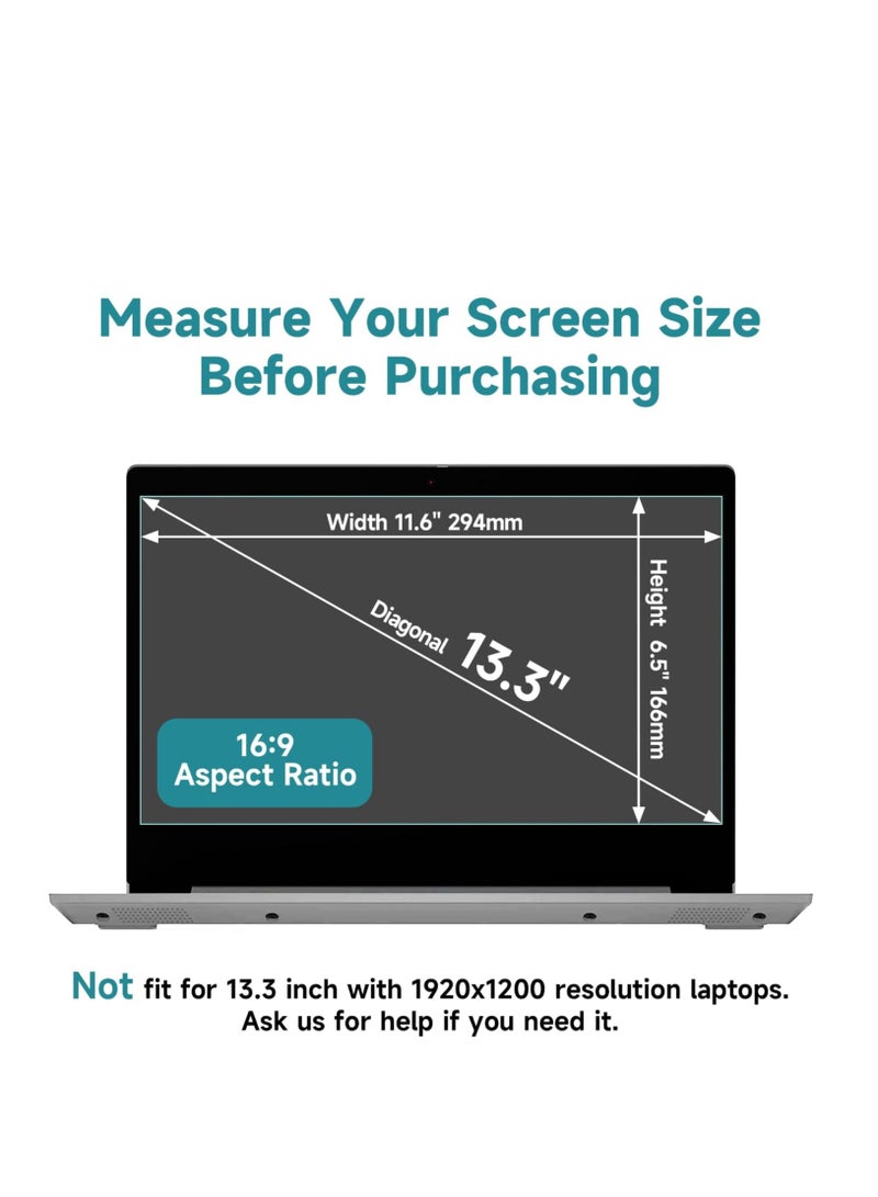 1Pack 13.3 inch Anti Blue Light Laptop Screen Protector, Anti Glare & Anti Scratch Screen Filter Compatible with 13” Lenovo/ASUS/Dell/HP/Acer/HP/SAMSUNG with 16:9 Aspect Ratio - Image 2