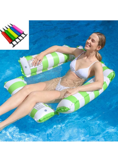 Inflatable Pool Float Chair Lounge for Adults and Kids Floating,Stripe Pattern Float Hammock for Pool Party Summer Water Fun