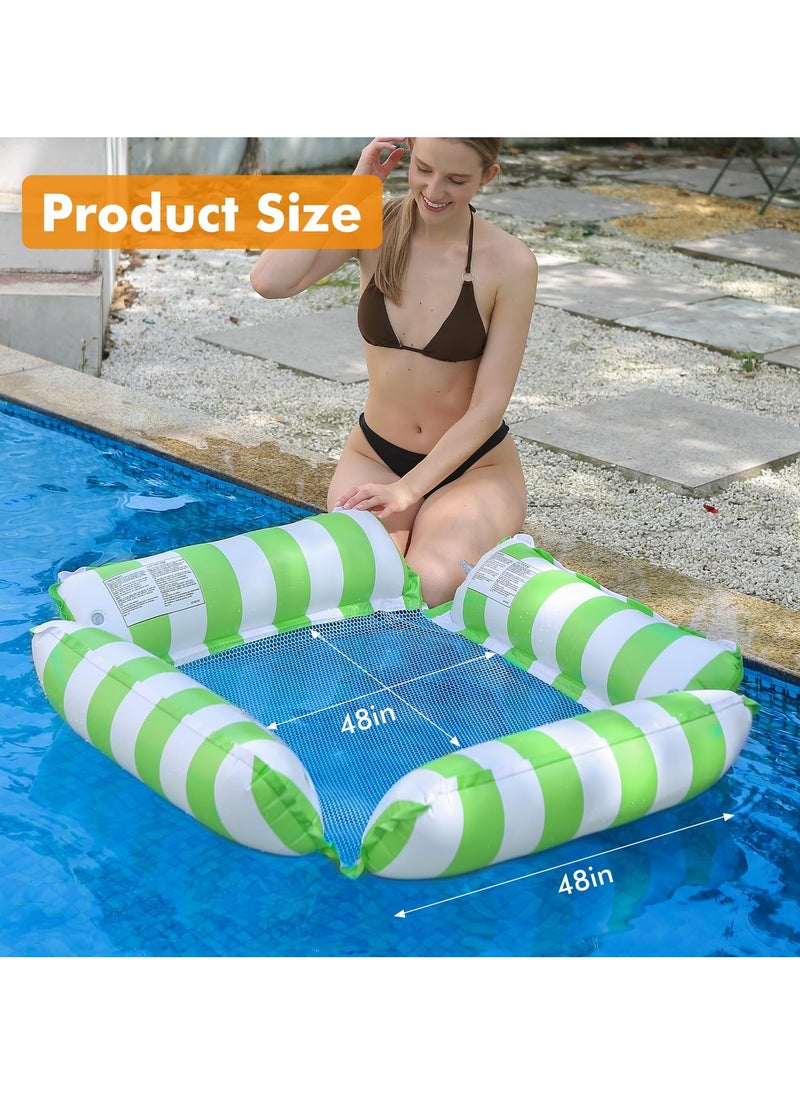 Inflatable Pool Float Chair Lounge for Adults and Kids Floating,Stripe Pattern Float Hammock for Pool Party Summer Water Fun