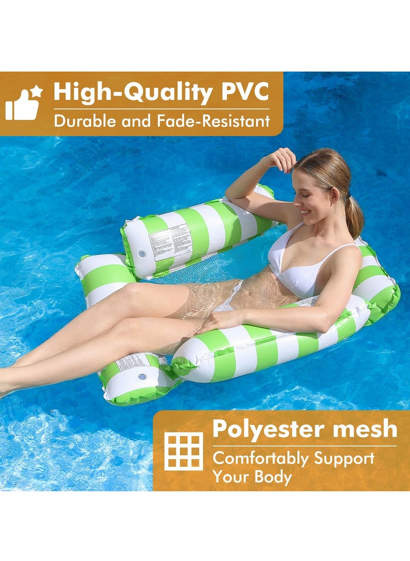 Inflatable Pool Float Chair Lounge for Adults and Kids Floating,Stripe Pattern Float Hammock for Pool Party Summer Water Fun
