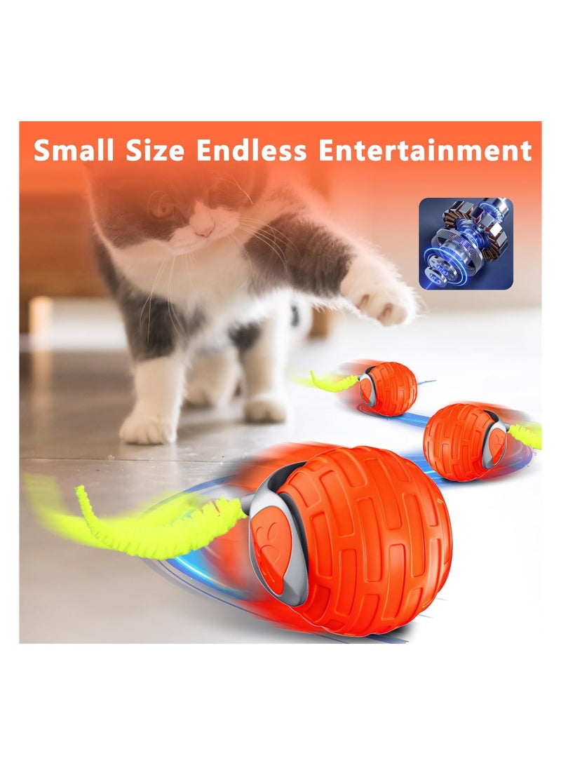 لعبة للقطط كرة تفاعلية للقطط التي تشعر بالملل في الاماكن المغلقة، قابلة للدوران التلقائي، مقاومة للسقوط وتجنب العوائق، وضعين للتعديل وذيل منفوش - Image 2