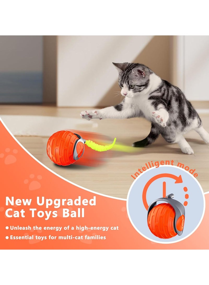 لعبة للقطط كرة تفاعلية للقطط التي تشعر بالملل في الاماكن المغلقة، قابلة للدوران التلقائي، مقاومة للسقوط وتجنب العوائق، وضعين للتعديل وذيل منفوش - Image 3