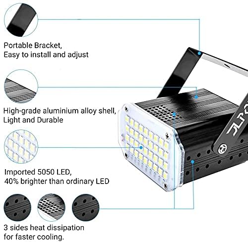 JLPOW Halloween White Strobe Light,Super Bright 36 LED Mini Strobe Lights for Party Sound Activated Strobe Lights,Best for Parties Club Disco KTV Bar Xmas Show (No Remote) - Image 4