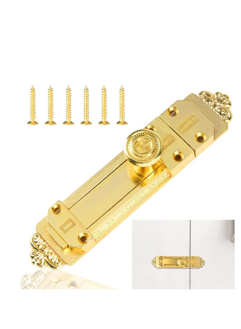 Zikra Heavy Duty Tower Bolt Surface Mounted Sliding Door Lock Patio Door Security Lock Durable Latches for Internal Door Polished Brass Door Bolt Ideal for Bedrooms Bathrooms Storage Units - Image 1