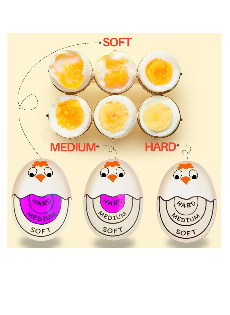 SOLARAE 3 قطع مؤقت بيض لسلق البيض ناعم صلب مؤقت بيض يتغير لونه عند الانتهاء (بنفسجي) - Image 4
