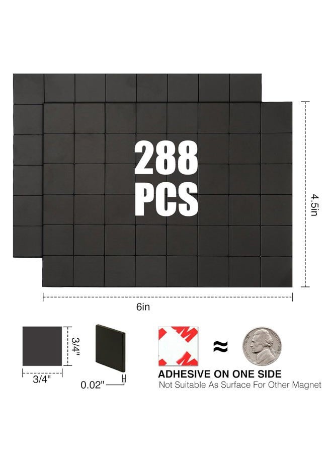 CHUNNIAO Thin Magnetic Tape Strip,Pre Cut Magnet Squares with Self Adhesive(288 PCS 3/4" x 3/4"),Sticky Magnets for Photos,Peel and Stick ONLY for Cards/Picture/Paper (16 mil Magnet) - Image 3
