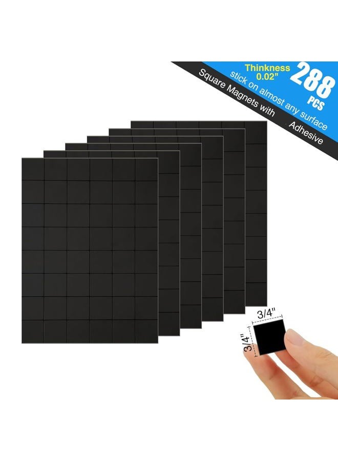 CHUNNIAO Thin Magnetic Tape Strip,Pre Cut Magnet Squares with Self Adhesive(288 PCS 3/4" x 3/4"),Sticky Magnets for Photos,Peel and Stick ONLY for Cards/Picture/Paper (16 mil Magnet) - Image 2