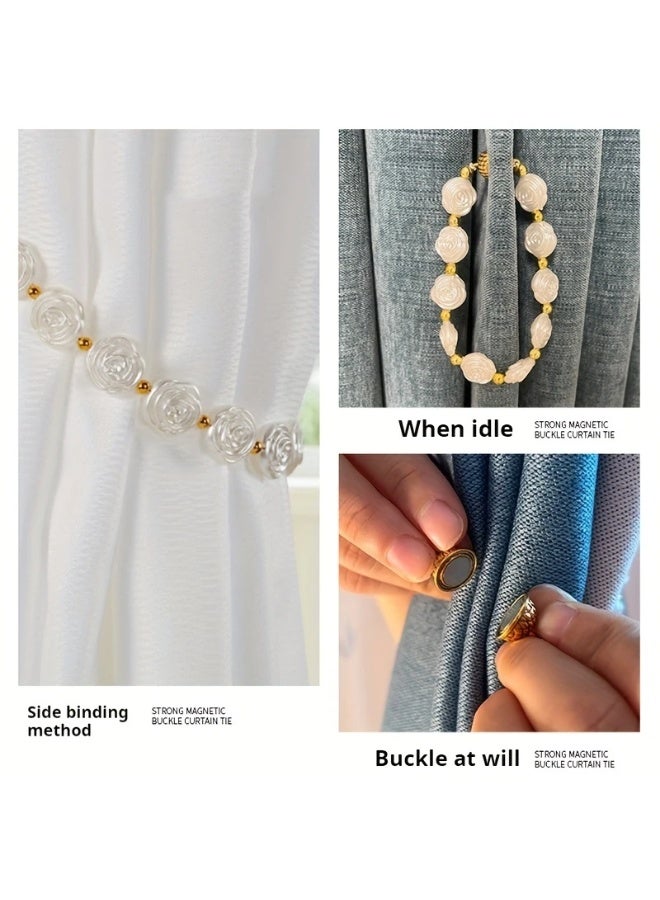 Goolsky 2pcs Magnetic Curtain Tie, Home Curtain Buckle, Curtain Support Curtain Rope, Used for Bedroom Living Room Home Decoration - Image 3
