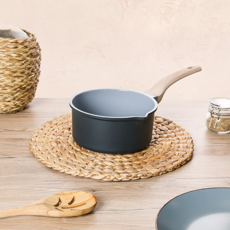 Simply Kitchen Kasanova-Ecopetra Ceramic Casserole 18 Cm 1 Handle-Grey