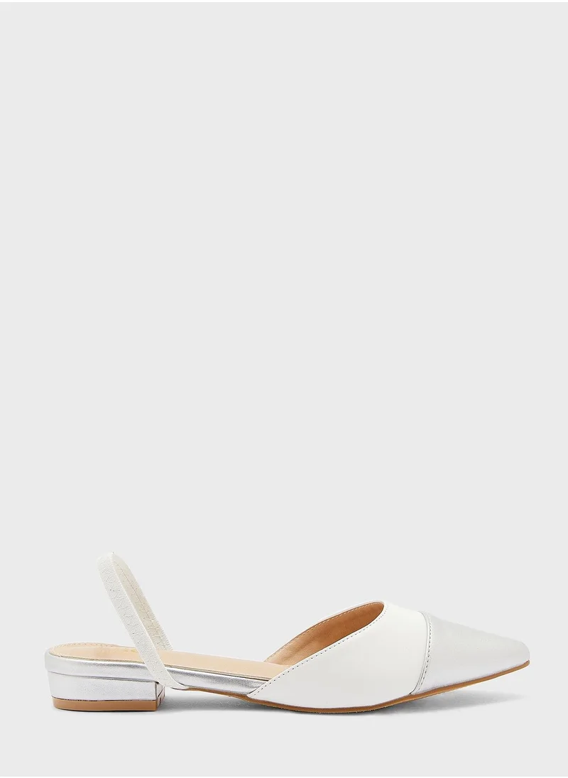 ELLA Colour Block Strap Pointed Flat Shoe