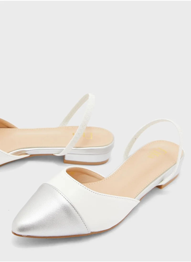 ELLA Colour Block Strap Pointed Flat Shoe