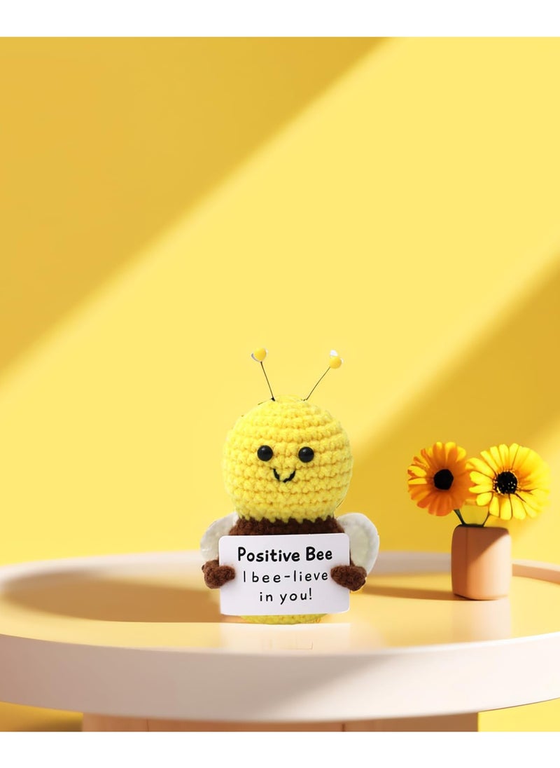 Mini Fun Positive Energy Crochet Bee- Handmade Emotional Support Plush Toys, Inspirational Decorative Gifts for Children and Adults  - Image 5