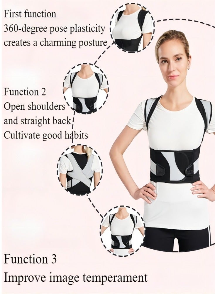 حزام تصحيح حزام U+ ، تصحيح الظهر وتصحيح الموضع للرجال والنساء تصحيح الظهر تصحيح الخلفية الظهر والفقس وتصحيح الحدباء لتصحيح العمود الفقري دعم المدرب القابل للتعديل (الحجم: L) - Image 5