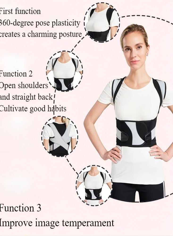 حزام تصحيح حزام U+ ، تصحيح الظهر وتصحيح الموضع للرجال والنساء تصحيح الظهر تصحيح الخلفية الظهر والفقس وتصحيح الحدباء لتصحيح العمود الفقري دعم المدرب القابل للتعديل (الحجم: L) - Image 2
