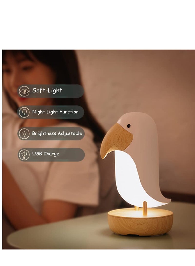 SYOSI Cartoon Animal Toucan Bird Night Light, LED Charging Desk Lamp for Kids, Portable Creative Design Decorations Toys, Suitable for Kids Girls Teenages - Image 2