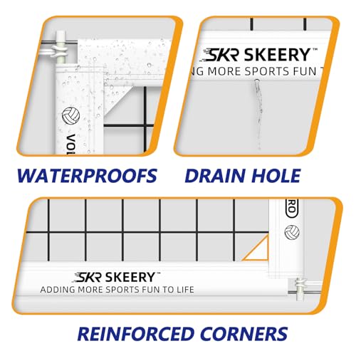 SKEERY Professional Volleyball Net,Official Size 32×3.3FT,Equipped with Double Steel Cables with 3.3FT Double Side Bars,Portable Volleyball Net for Backyard,School,Courts(PRO) - Image 3