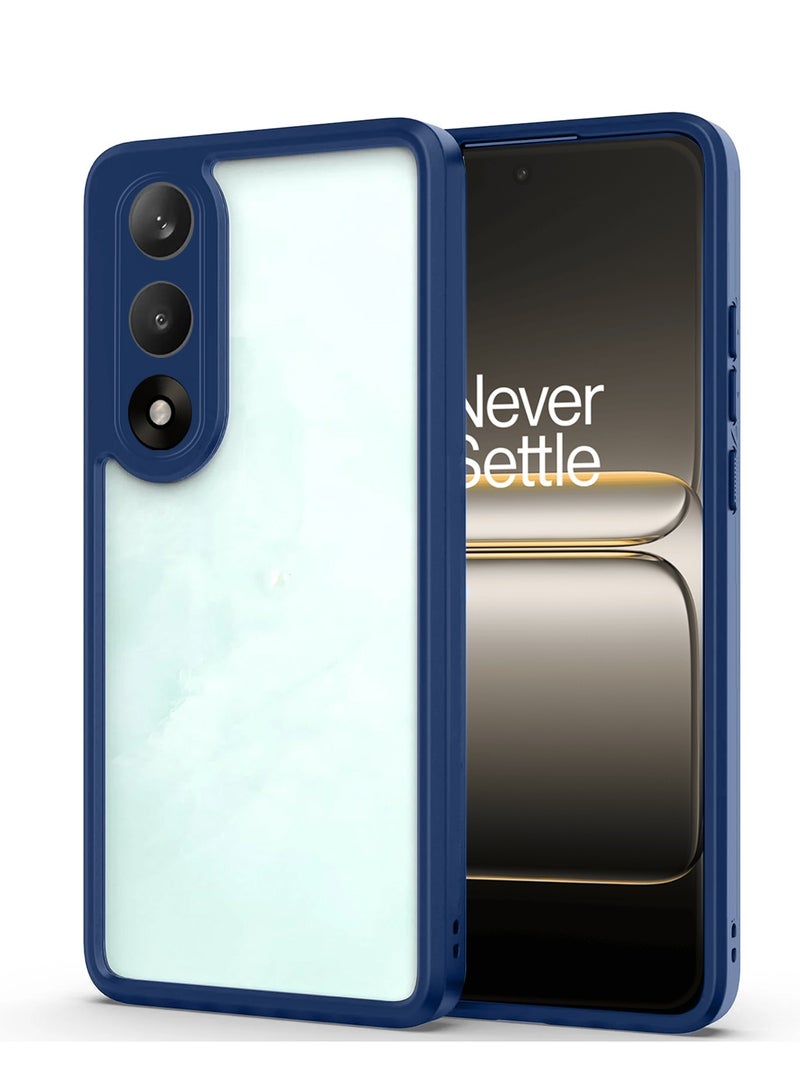Wtech OnePlus Nord 5 / OnePlus Ace 5 Ultra 5G 2025 Hybrid TPU Silicone with Raised Armour Bumpers Slim Case Cover (MCAPSA) - Clear/Navy Blue - Image 1
