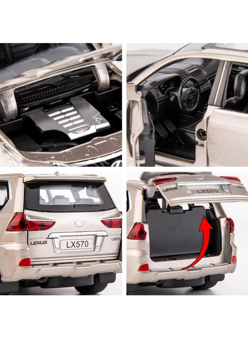 general 1/32 for Lexus LX570 off-road luxury SUV model car zinc alloy pullback toy car  with sound and light suitable for children  boys  girls gifts - Image 5